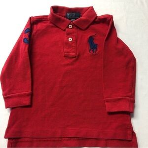 RALPH lauren kids red large pony polo shirt size 24M